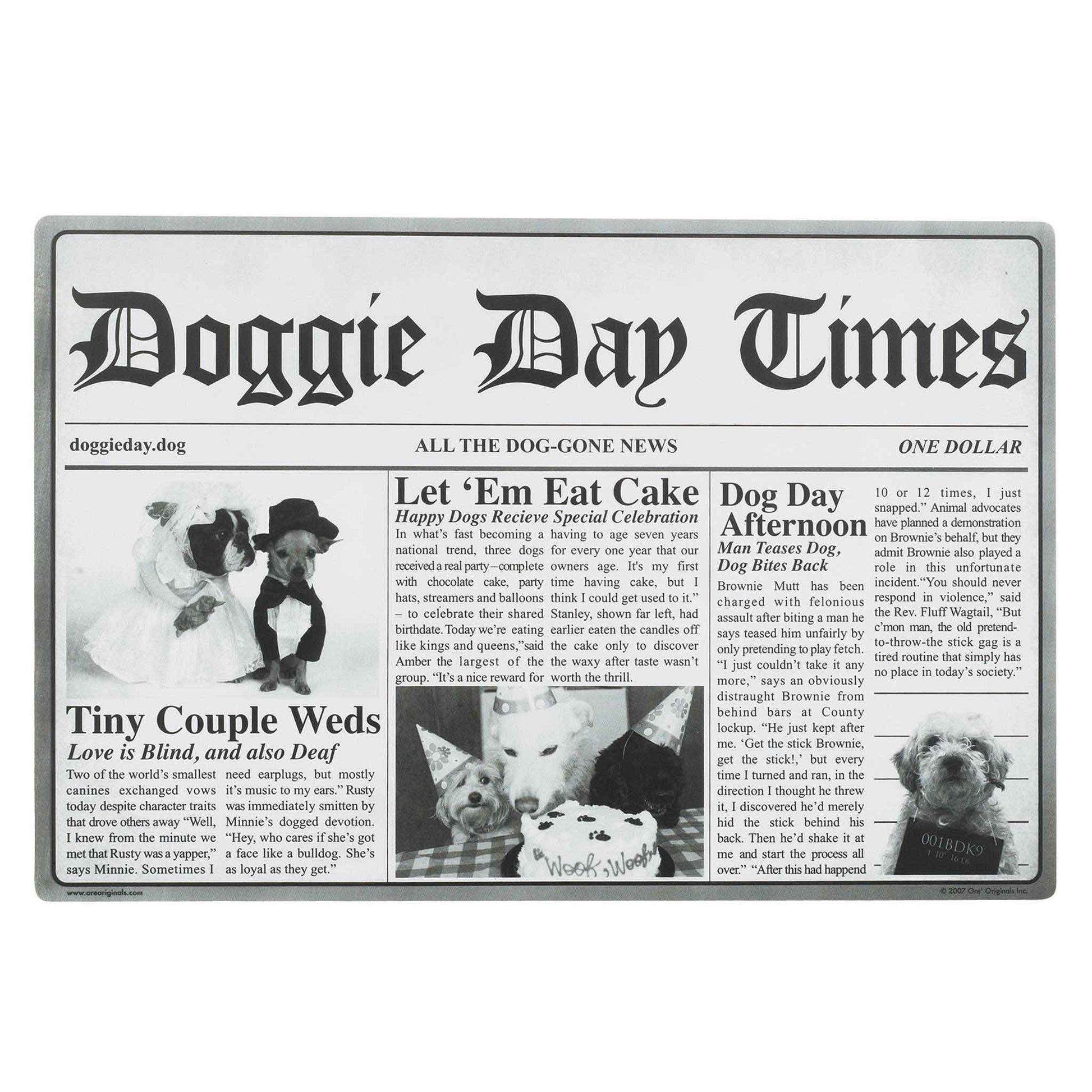 Doggie Day Times Placemat for messy dogs