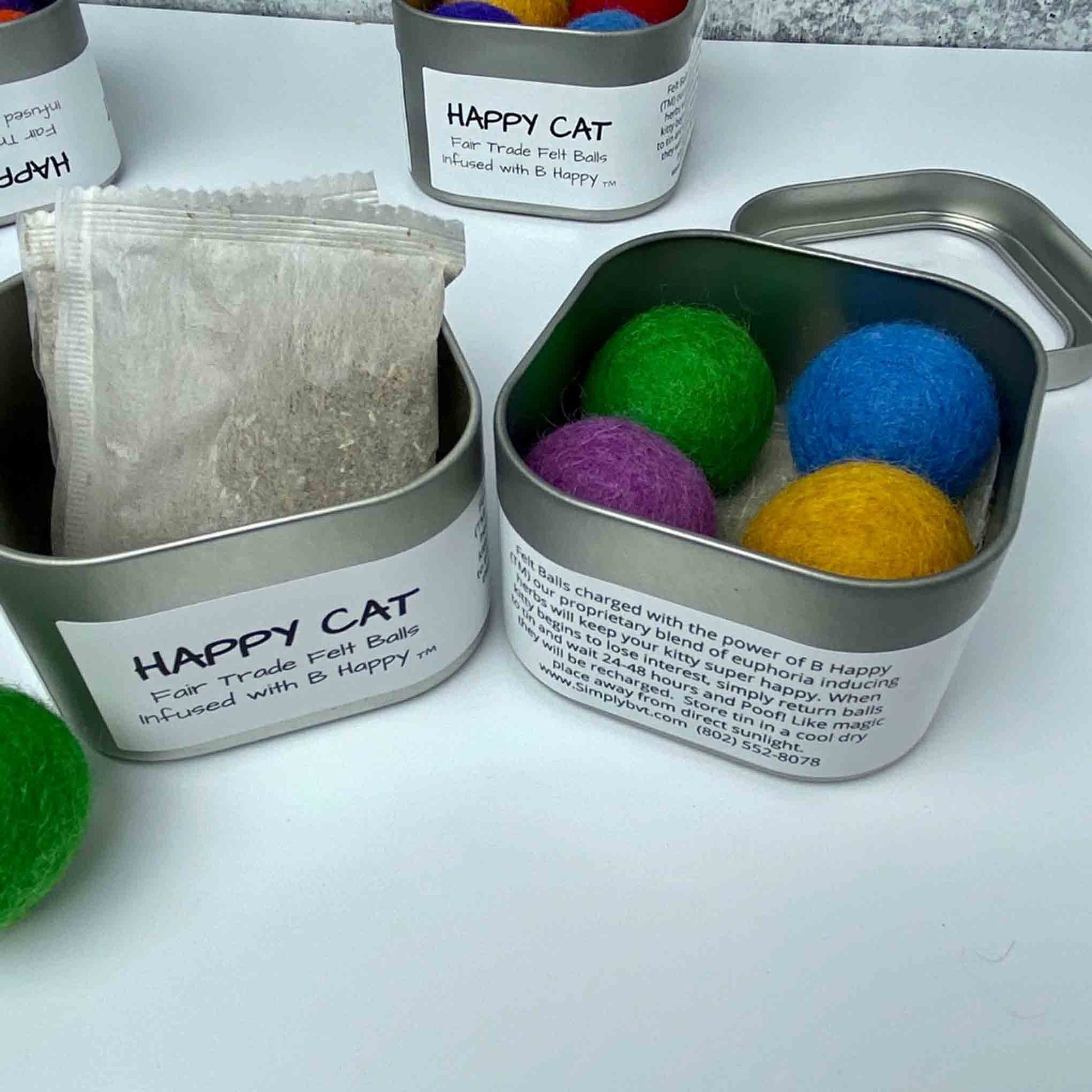 Happy Cat Fair Trade Felt Balls catnip - Floyd & Fleet