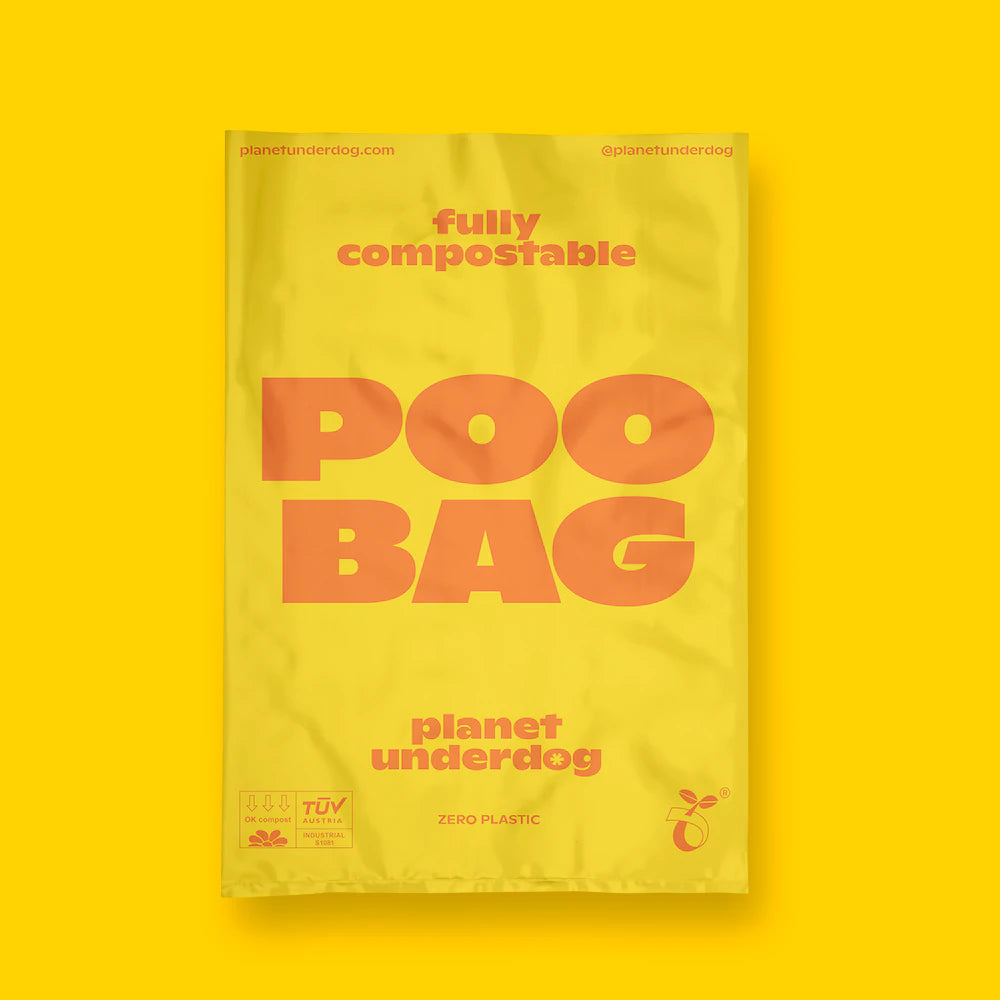 Planet Underdog Dog Poo Bag Front Yellow - Floyd & Fleet