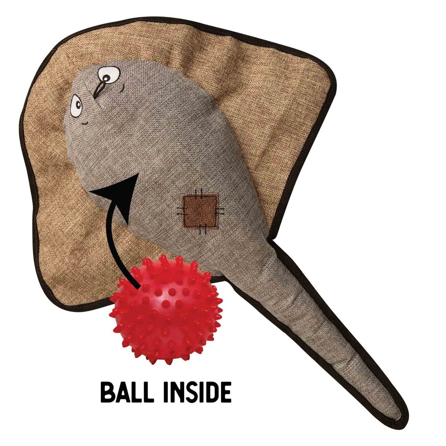 Sally the Stingray Dog Toy with ball from Floyd & Fleet