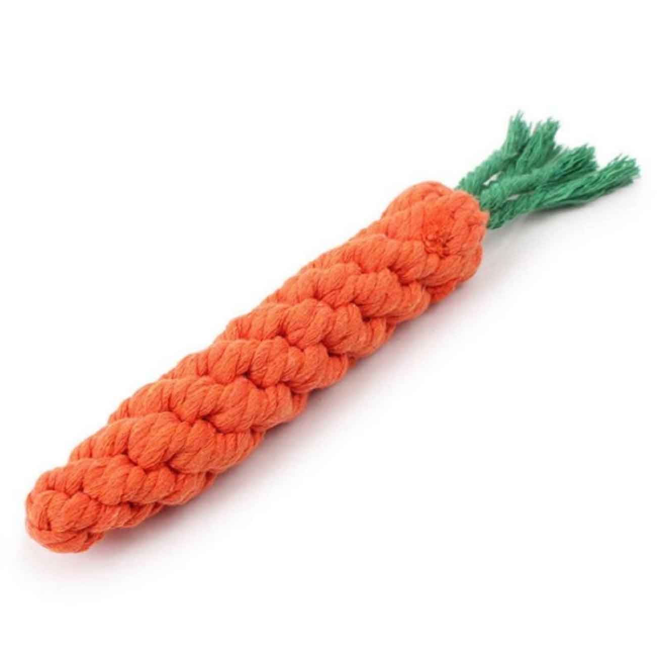 One Cotton Rope Carrot Dog Toy - Floyd & Fleet