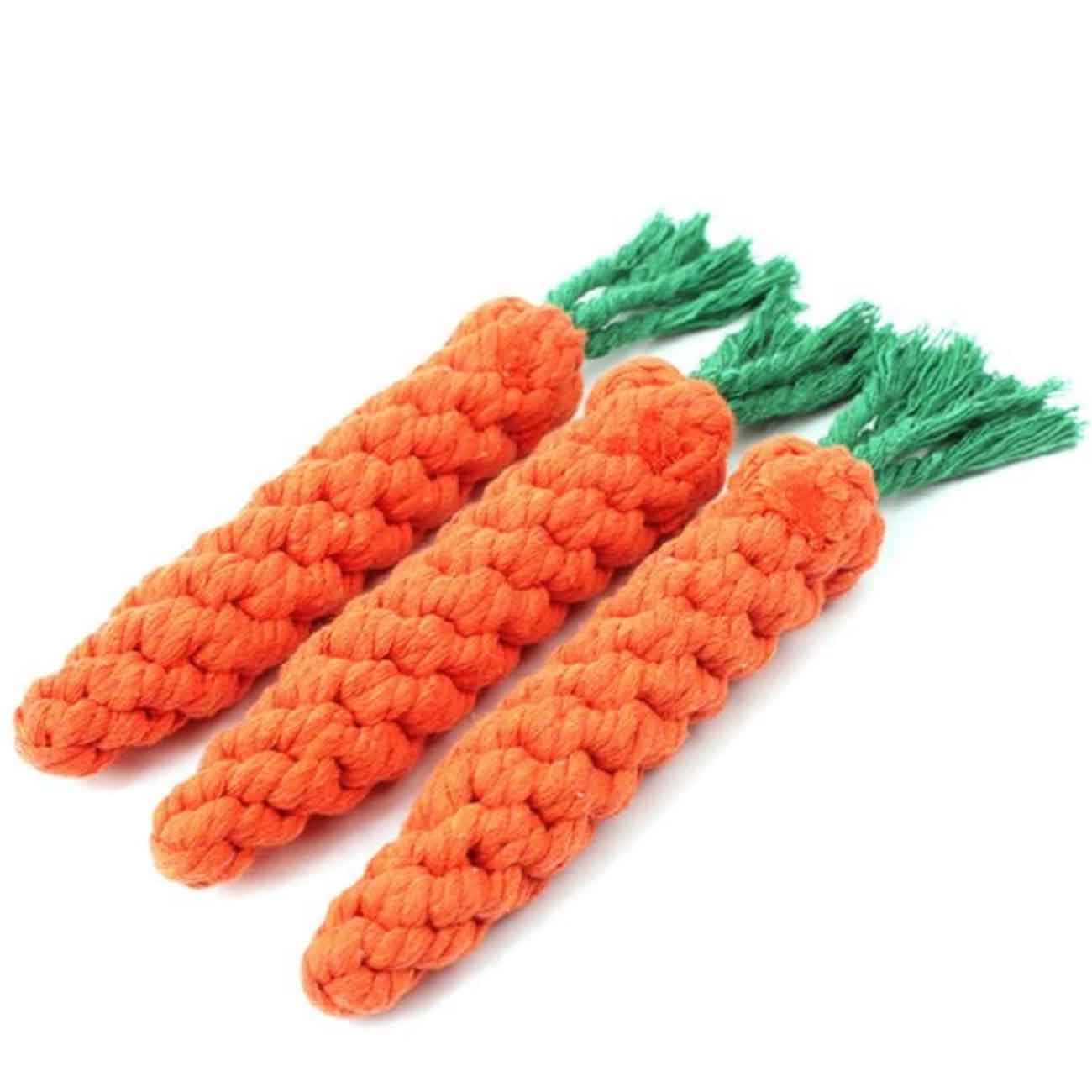 Bunch of Cotton Rope Carrot Dog Toys - Floyd & Fleet